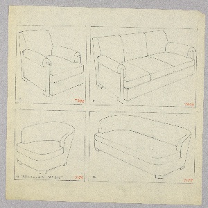 Drawing, Armchair, Two Versions/ S