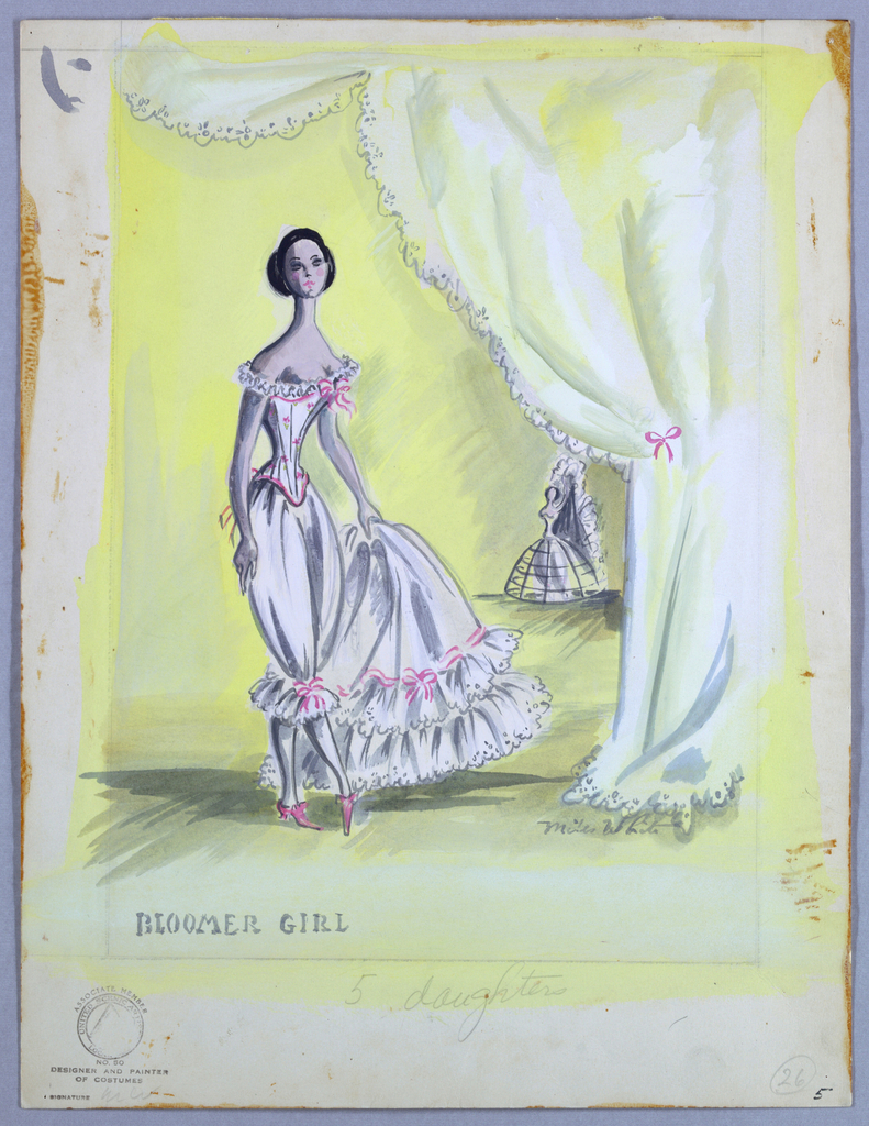 Drawing, Costume Design: Daughters, for Bloomer Girl