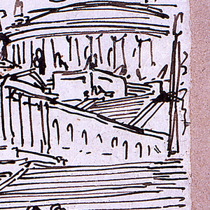 Drawing, Stage Design: Imaginary City, early 19th century
