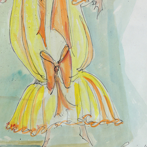 Drawing, Costume Design: Clorinda and Thisbe, for Cinderella, 1966