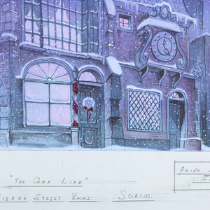 Drawing, Scrim Design: Vienna Street Christmas Scene, "The Gay Life", 1961