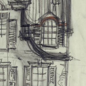 Drawing, Production Design: Porgy and Bess Film, 1958