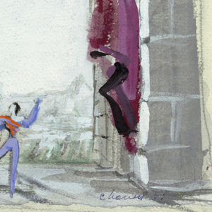 Drawing, Set Design: A la Campagne for "Schumann Concerto", 1951