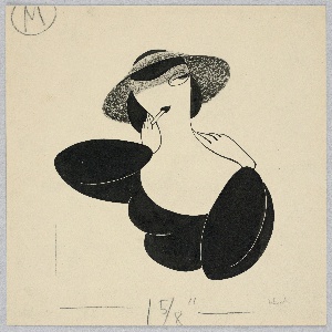 Drawing, Bust of Woman Smoking a Cigarette, 1933–39
