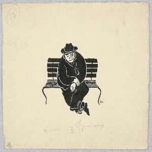 Drawing, Man Seated on Park Bench, 1945–50