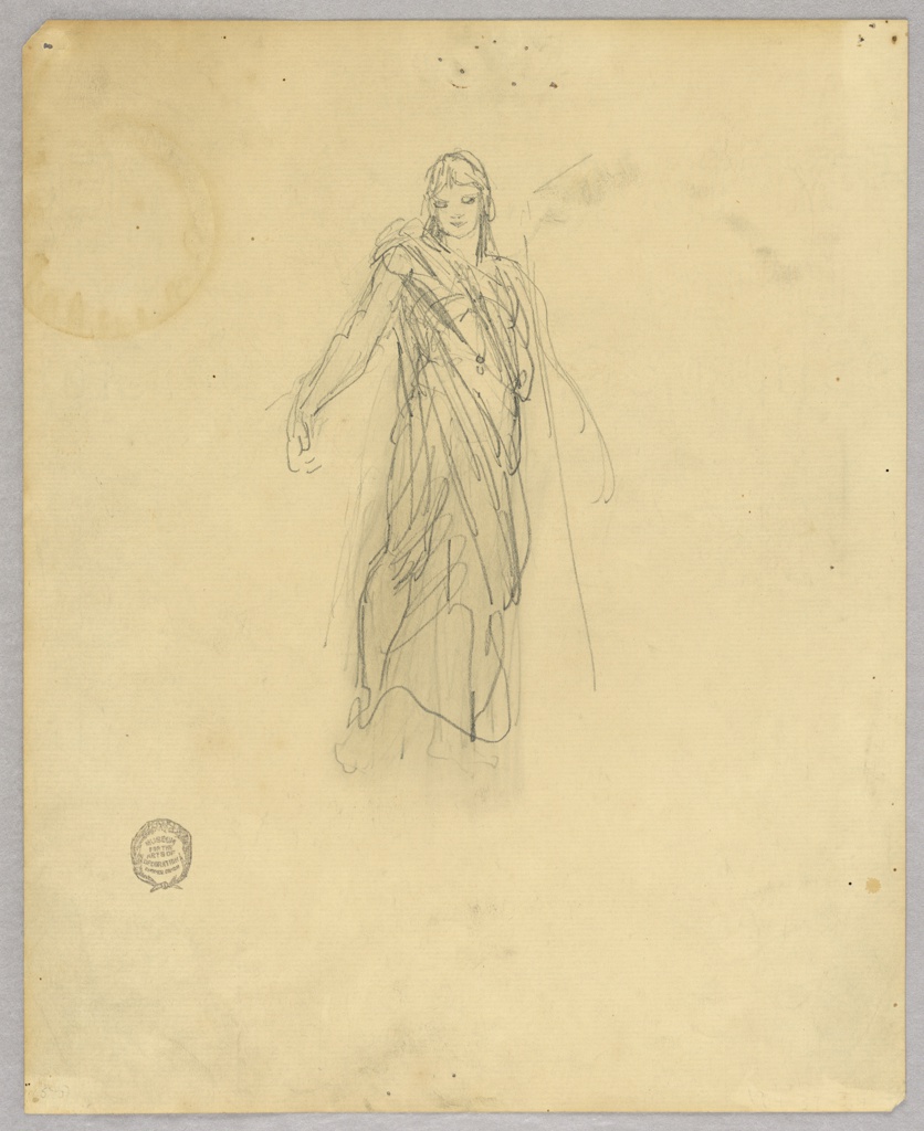 Drawing, Sketch for Central Figure in the Ascension