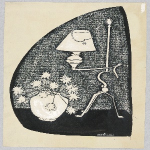 Drawing, Vase of Flowers and Floor Lamp, ca. 1936