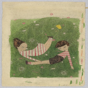 Drawing, Two Children Asleep on the Grass, 1930–56
