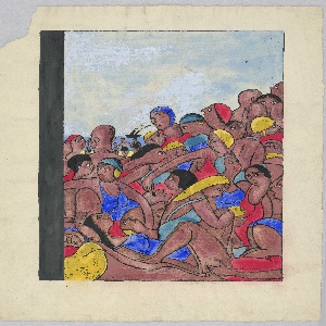 Drawing, Sunbathers on the Beach, 1930–56