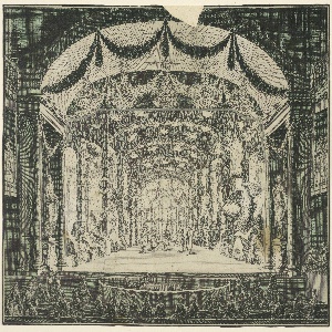 Print, Theater Interior with Performance Taking Place, ca. 1740–60