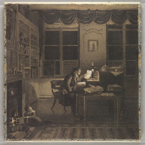 Drawing, Interior with a Man Reading at His Desk, 1827