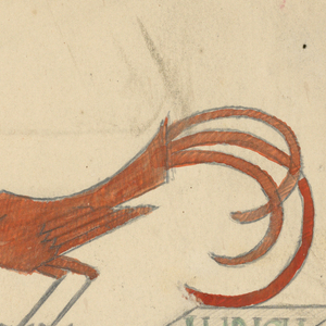 Drawing, Lamppost with cock and si