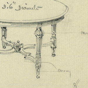 Drawing, Design for Louis XVI Mahogany Table for City House, 1900–05