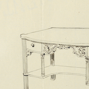 Drawing, Design for Hall Table with Two Drawers and a Shelf, 1900–05