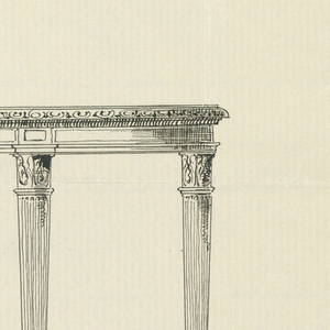 Drawing, Design in Side View for Round Table with Carved Border, 1900–05
