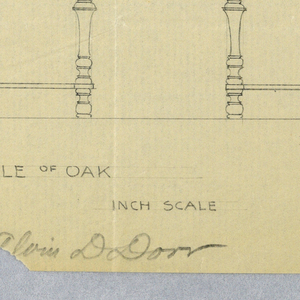 Drawing, Design for Small Oak Table in Plan, Elevation, and  Side Views, 1900–05
