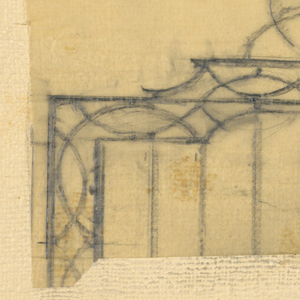 Drawing, Rampant horses and lanter