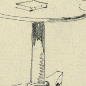Drawing, Design for Small Round Table with Columnar Supports and Book Atop, 1900–05