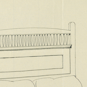 Drawing, Design for Bed with Balustrade on Headboard