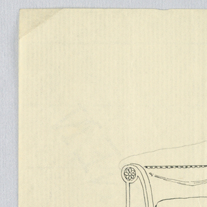 Drawing, Design for Mahogany  Bed with Carved Rosettes on Headboard