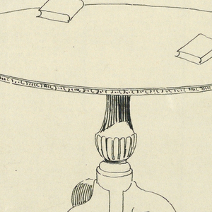 Drawing, Design for Small Round Table with Carved Border and Ball-and-Claw Feet, 1900–05