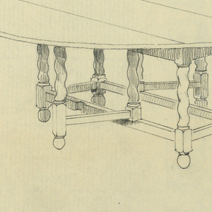 Drawing, Design for Round Folding LIvingroom Table, 1900–05