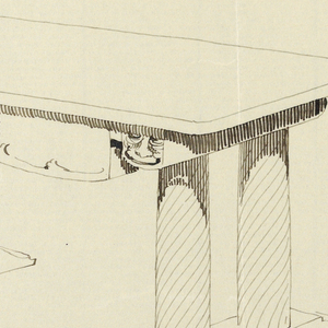 Drawing, Design for Hall Table with Leaf Motifs on Pediment, 1900–05