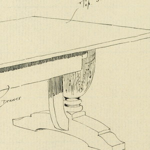 Drawing, Design for Oak Hall Table with Single Drawer, 1900–05