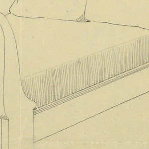 Drawing, Design for Double Bed with Volutes