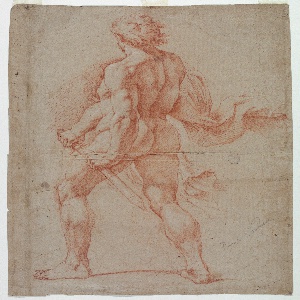 Drawing, Naked warrior, seen from behind, 1700–1750