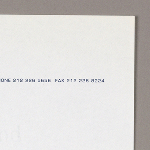 Presskit Folder, Stationery, The Mercer Hotel, 1998