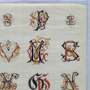 Drawing, Sheet of 27 Monograms