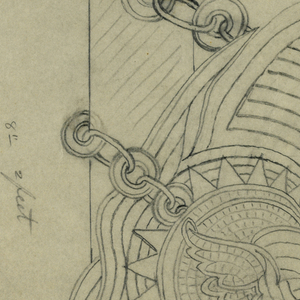 Drawing, Mosaic Design with Chained Dog, 1868–1915