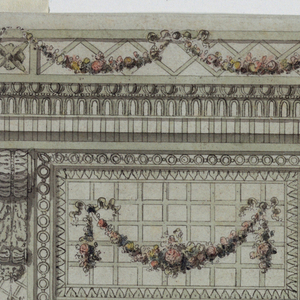 Drawing, Project for cast metal and colored folding doors, ca. 1785