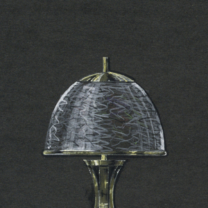Drawing, Table lamp with green and