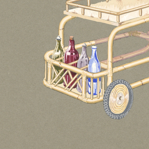 Drawing, 13. Bamboo liquor caddy