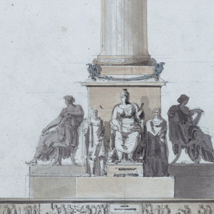 Drawing, Project: The elevation of a Victory monument, ca. 1820