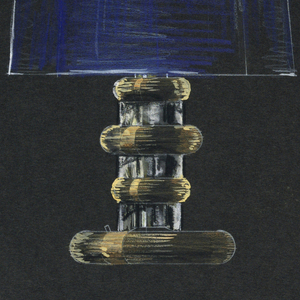 Drawing, 12. Table lamp with blue