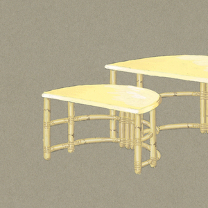 Drawing, 11a/b. Bamboo side tables