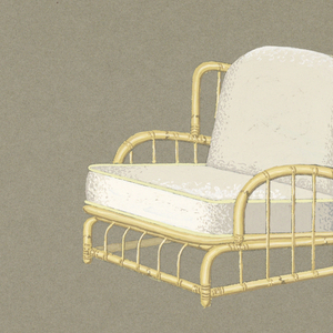 Drawing, 7. Bamboo armchair with w