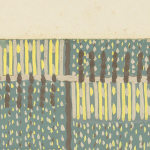 Drawing, #93-2 Brown, teal and yel
