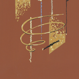 Drawing, #39001-3 Rust, gold, blue