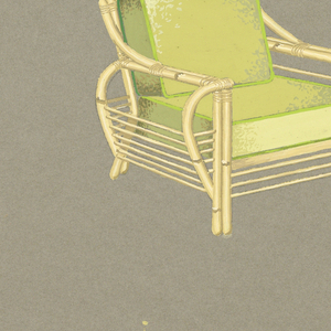 Drawing, 2. Bamboo armchair with l