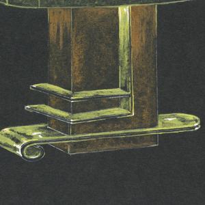 Drawing, 6. Table lamp with green