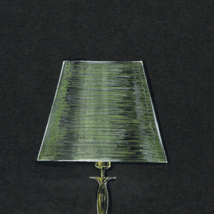 Drawing, Floor lamp with green sha