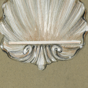 Drawing, White shell with shelf