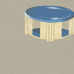 Drawing, 20. Bamboo side table wit