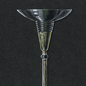 Drawing, Floor lamp with conical/s