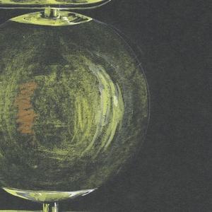 Drawing, 1. Green globe table lamp