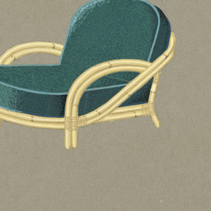 Drawing, 5. Bamboo armchair with r